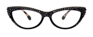 The Lynx, (Bling) Reading Glasses 4 Women W 2x (Full Top) (Hematite) Genuine European Crystals, Magnifying Cat Eye NY Fifth Avenue