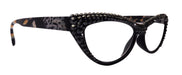 The Lynx, (Bling) Reading Glasses 4 Women W 2x (Full Top) (Hematite) Genuine European Crystals, Magnifying Cat Eye NY Fifth Avenue