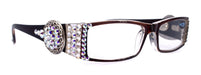 The Medallion, (Bling) Reading Glasses 4 Women W (Clear, AB ) Genuine European Crystals (barbed wire Western Concho) NY Fifth Avenue