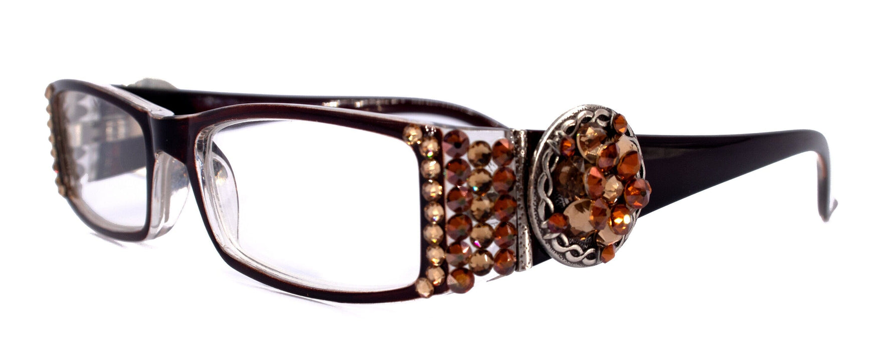 The Medallion, (Bling) Reading Glasses for Women W (Light Colorado, Cooper) Genuine European Crystals Western Concho NY Fifth Avenue