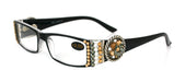 The Medallion (Bling) Women Reading Glasses W (Black Diamond, L. Colorado) Genuine European Crystal (Black) Rope Edge Concho NY Fifth Avenue