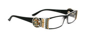 The Medallion (Bling) Women Reading Glasses W (Black Diamond, L. Colorado) Genuine European Crystal (Black) Rope Edge Concho NY Fifth Avenue