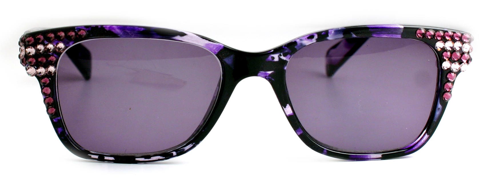 Oasis, (Bling) Sun Readers W (Amethyst, L. Amethyst) Genuine European Crystals (Fully Magnified) (Purple) Tortoiseshell NY Fifth Avenue