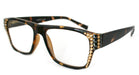 Brooklyn, (Bling) Reading Glasses for Women W (Hematite + L. Colorado) Genuine European Crystals. +1.25..+3 Square. NY Fifth Avenue