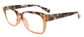 Aya, (Bling) Women Reading Glasses Adorned W ( Cooper, Light Colorado) Genuine European Crystals. +1.25.. +3 Square NY Fifth Avenue