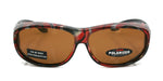 Explorer, (Fit Over) Glasses, Rectangular Polarized Sunglasses 1.1mm 100% UVA UVB Prot (Red Brown) Frame, (Amber Brown) Lens NY Fifth Avenue