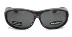 Explorer, (Fit Over) Glasses, Rectangular Polarized Sunglasses 1.1mm 100% UVA UVB Prot (Grey Purple) Frame (Smoke Grey) Lens NY Fifth Avenue