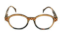 The Alchemist, (Bling) Round Women Reading Glasses W (L. Colorado, Cooper) Genuine European Crystals (Marble Brown) NY Fifth Avenue