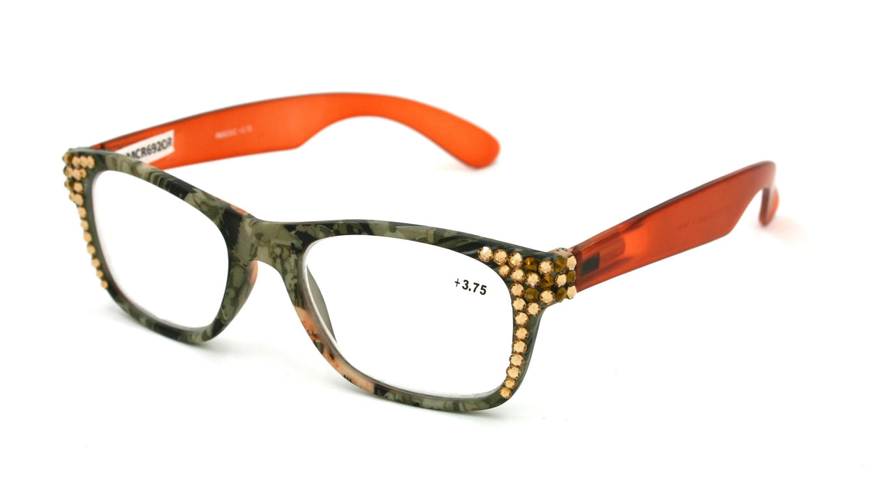 The Forester, (Bling) Reading Glasses For Women W (Light Colorado, Cooper)Genuine European Crystals. +1.25..+3 Camouflage, NY Fifth Avenue