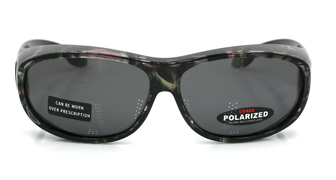 Explorer, (Fit Over) Glasses Rectangular Polarized Sunglasses 1.1mm 100% UVA UVB Prot (Grey Red) Frame, (Smoke Grey) Lens, NY Fifth Avenue.