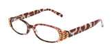 Isabella, (Bling) Reading Glasses Women W (Cooper, Light Colorado) Genuine European Crystals Animal Print NY Fifth Avenue (Wide Frame)