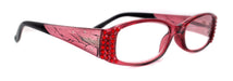 Ivy, (Bling) Reading for Women Adorned W (L. Siam) +1.50..+3 Magnifying Reader, Clear Translucent (Red) NY Fifth Avenue.