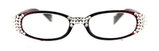 Isabella, (Bling) Reading Glasses Women W (Clear) Genuine European Crystals ( Floral Print) High Magnification NY Fifth Avenue (Wide Frame)