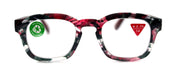Sasha, (Premium) Reading Glasses, High End Readers +1.25..+3 Magnifying Eyeglasses (Black n Red) Camo Square Optical Frames NY Fifth Avenue