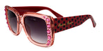 Minnie, (Bling) Women Sunglasses W (L Rose n Rose) Genuine European Crystals (Red) n Polka dot Translucent (Pink) NY Fifth Avenue.