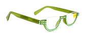 Half Moon, (Bling) Woman Reading Glasses Adorned W (Peridot) Genuine European Crystals, Reader Magnifying, +1.25 to +4 NY Fifth Avenue