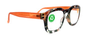 Sasha, (Premium) Reading Glasses High End Readers, Magnifying Eyeglasses (Black n Orange) Camo Square Optical Frames NY Fifth Avenue