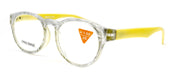 Grace, (Premium) Reading Glasses High End Readers +1.25 ..+3 Magnifying Glasses, Round Frame. (Metallic Silver, Yellow) NY Fifth Avenue.