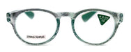 Grace, (Premium) Reading Glasses High End Readers +1.25 ..+3 Magnifying Glasses, Round Frame. (Metallic Silver, Green) NY Fifth Avenue.