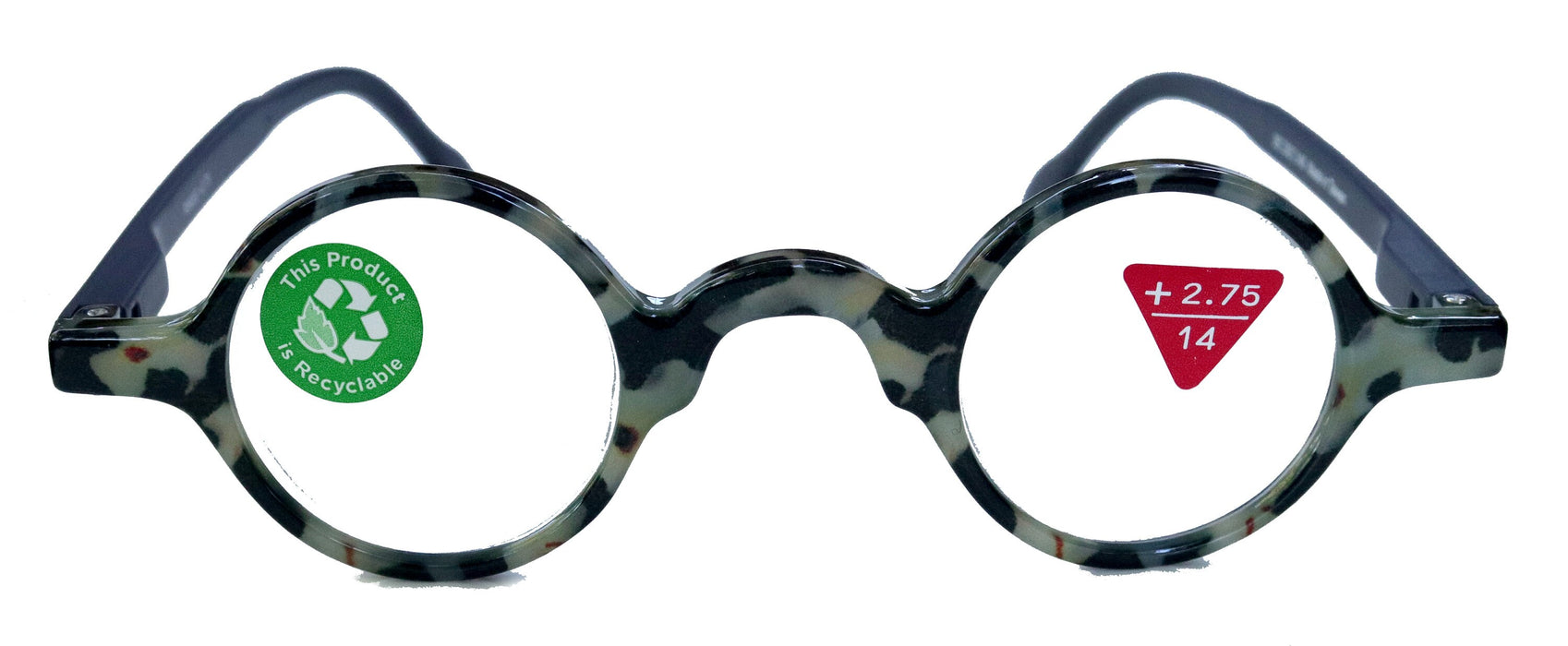 Picasso, (Premium) Reading Glasses, High End Readers +1.25 to +3 Magnifying, Circle optical Frames. Round Tortoise (Black) NY Fifth Avenue.
