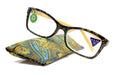Frida, (Premium) Reading Glasses, High End Readers +1.25 .. +3 Magnifying Eyeglasses, Square Optical Frame (Yellow) Paisley. NY Fifth Avenue