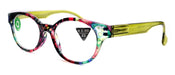 Versailles, (Premium) Reading Glasses High End Readers +1.25 .. +3.00 (Green, Blk, Blue Floral) Round Optical Frames. NY Fifth Avenue.
