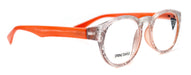 Grace, (Premium) Reading Glasses High End Readers +1.25 ..+3 Magnifying Glasses, Round Frame. (Metallic Silver, Orange) NY Fifth Avenue.