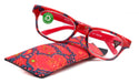 Persia, (Premium) Reading Glasses High End Reader, Magnifying Eyeglass, Square Optical Frame (Red, Blue n Orange) Paisley NY Fifth Avenue