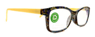 Frida, (Premium) Reading Glasses, High End Readers +1.25 .. +3 Magnifying Eyeglasses, Square Optical Frame (Yellow) Paisley. NY Fifth Avenue