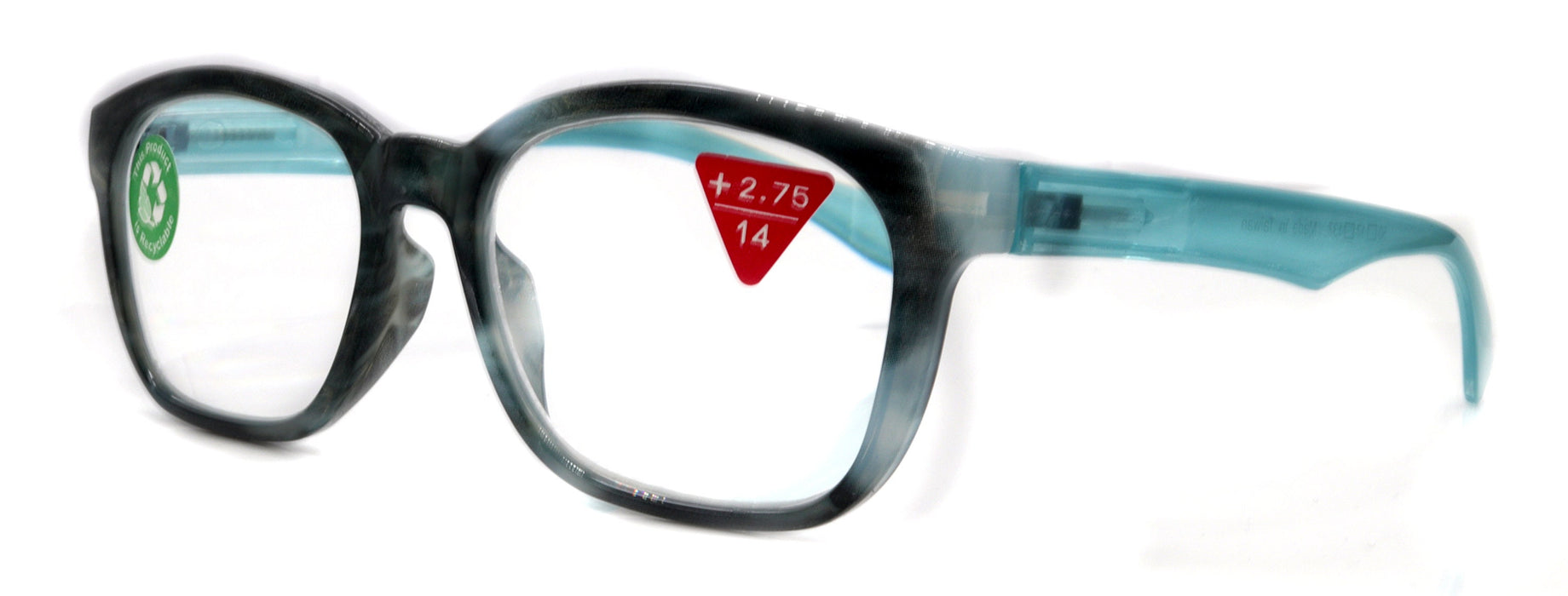 Coral, (Premium) Reading Glasses, High End Readers +1.25 to +3. Magnifying Glasses (Blue) Rectangular style. Optical Frame. NY Fifth Avenue.
