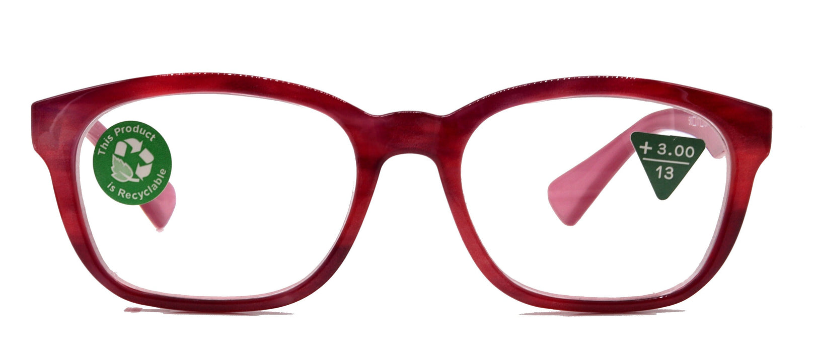 Coral, (Premium) Reading Glasses, High End Readers +1.25 to +3. Magnifying Glasses (Pink) Rectangular style. Optical Frame. NY Fifth Avenue.