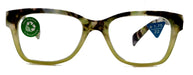 Aya, (Premium) Reading Glasses, High End Fashion Reader,+1.25 to +4 magnifiers, (Green n Brown Tortoise) Square Frame. NY Fifth Avenue.