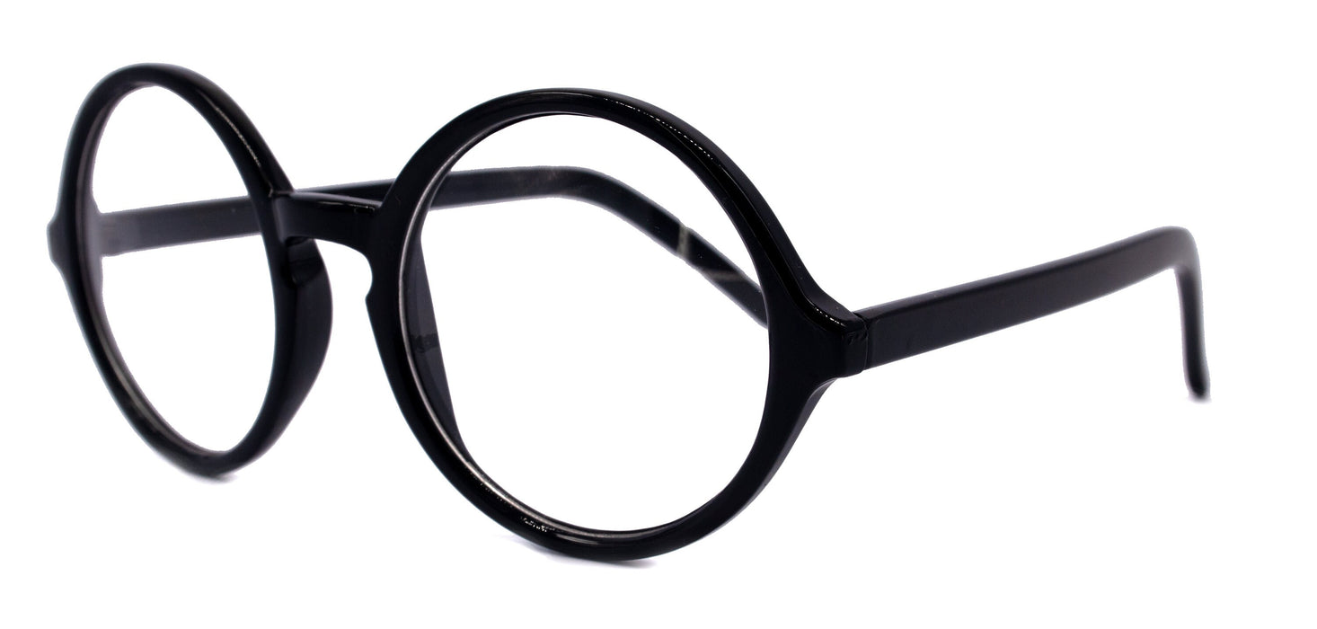 Mabel, (Premium) True Round vintage eyeglasses (NON Prescription) (Black) Circle Eye, Medium, Protective Eyewear. NY Fifth Avenue