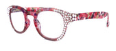 Autumn, (Bling) Reading Glasses For Women Adorned w (Clear) Genuine European Crystals, Round Frame (Pink, Purple Floral) NY Fifth Avenue