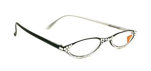The Marvelous, (Bling) Women Reading Glasses W (Full Bottom) (Clear) European Crystals (Black) +1.50..+3.00 Lower Nose, NY Fifth Avenue