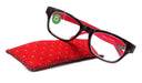 Lilly, (Premium) Reading Glasses (Fleur De Lis) +1 .. +3 Magnifying, Fashion Square Optical Frame. (Red, Gold, Black) NY Fifth Avenue.