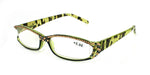 Tuscany, (Bling) Reading Glasses For Women Adorned W (Full Top) (L. Colorado) (Black, Green) Rectangular, NY Fifth Avenue