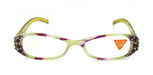 Dashing Stripes, (Bling) Women Reading Glasses W (Amethyst, Black Diamond) (Lime Green, purple) Oval. NY Fifth Avenue