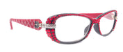 Glamour Quilted, (Bling) Women Reading Glasses W (Full Top) (Light Siam) (Black, Red) +1.25 .. +3.50 NY Fifth Avenue