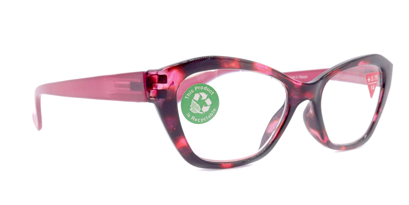 Jane, (Premium) Reading Glasses, High End Readers +1.25..+3 Magnifying Glasses (Pink, Tortoise Shell) Cat Eye NY Fifth Avenue