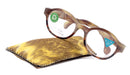The ALCHEMIST, (Premium) Reading Glasses, Round Frame +1.25 .. +3 Magnifying Eyeglasses (Marble Brown) Circle Style. NY Fifth Avenue