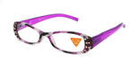 Dashing Stripes, (Bling) Women Reading Glasses Adorned W (Amethyst, L. Amethyst) +1..+3 (Purple) Oval NY Fifth Avenue