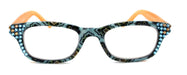 Vera, (Bling) Reading Glasses For Women w (Aquamarine, L. Colorado) (Yellow, Blue) Paisley. NY Fifth Avenue. (Small Frame)