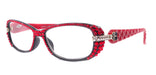 Glamour Quilted, (Bling) Women Reading Glasses W (Full Top) (Light Siam) (Black, Red) +1.25 .. +3.50 NY Fifth Avenue