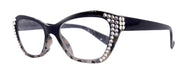 Jane, (Bling) Women Reading Glasses W (Clear) Genuine European Crystals, Magnifying Reader, Cat Eyes (Black )Tortoise Shell. NY Fifth Avenue