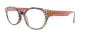 Sally, (Bling) Women Reading Glasses W (Light Colorado, Tangerine) Genuine European Crystals, Round +1.25 .+4 (Brown, Black) NY Fifth Avenue