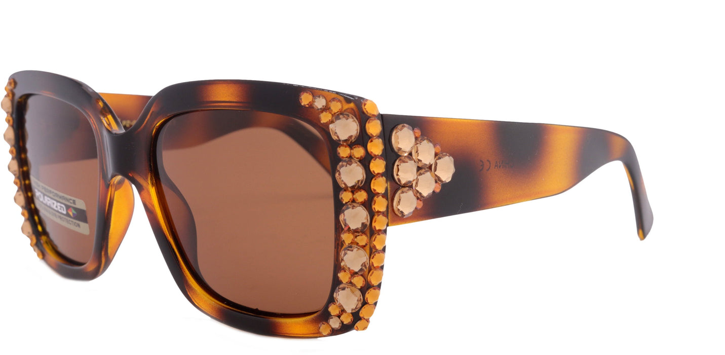 Polarized Premium Fashion sunglasses with Genuine European Crystals