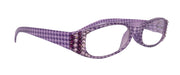 The Scottish, (Bling) Reading Glasses Embellished w (Amethyst) (Hounds Tooth Check) Rectangular (Purple) NY Fifth Avenue