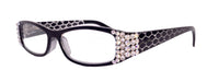 Lyon, (Bling) Reading Glasses with (Clear, Hematite) Genuine European Crystals(Hounds Tooth Check) Rectangular (Black) NY Fifth Avenue