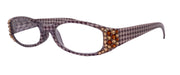 The Scottish, (Bling) Reading Glasses with (L Colorado, Cooper) (Hounds Tooth Check) Rectangular (Brown) NY Fifth Avenue